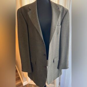 Nautica Men's Wool Herringbone Blazer in Olive & Black